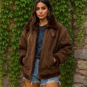 VINTAGE CUERO DE OVEJA  Bomber Jacket, 6 (Oversized)